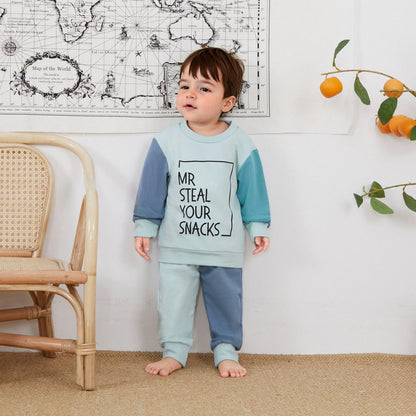 Toddler Baby Boy Fall Clothes Letter Print Long Sleeve Sweatshirt Elastic Pants Cute Kids Winter Outfits