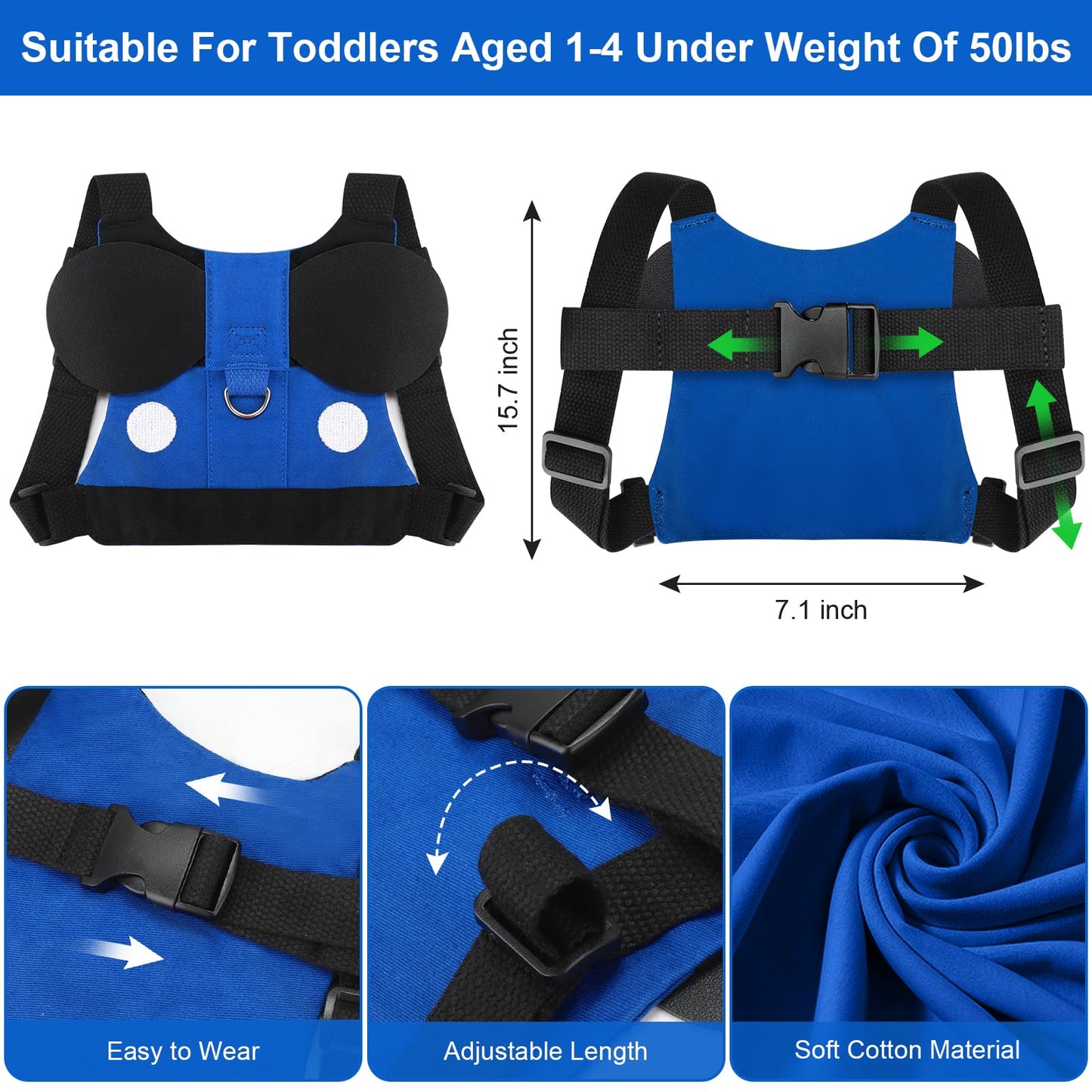 Accmor Toddler Leash Harness, Child Harness Baby Leash + Anti-Lost Wrist Link, Cute Kids Harness with Walking Strap Tether Belt for 1-5 Years Boys and Girls to Zoo or Mall