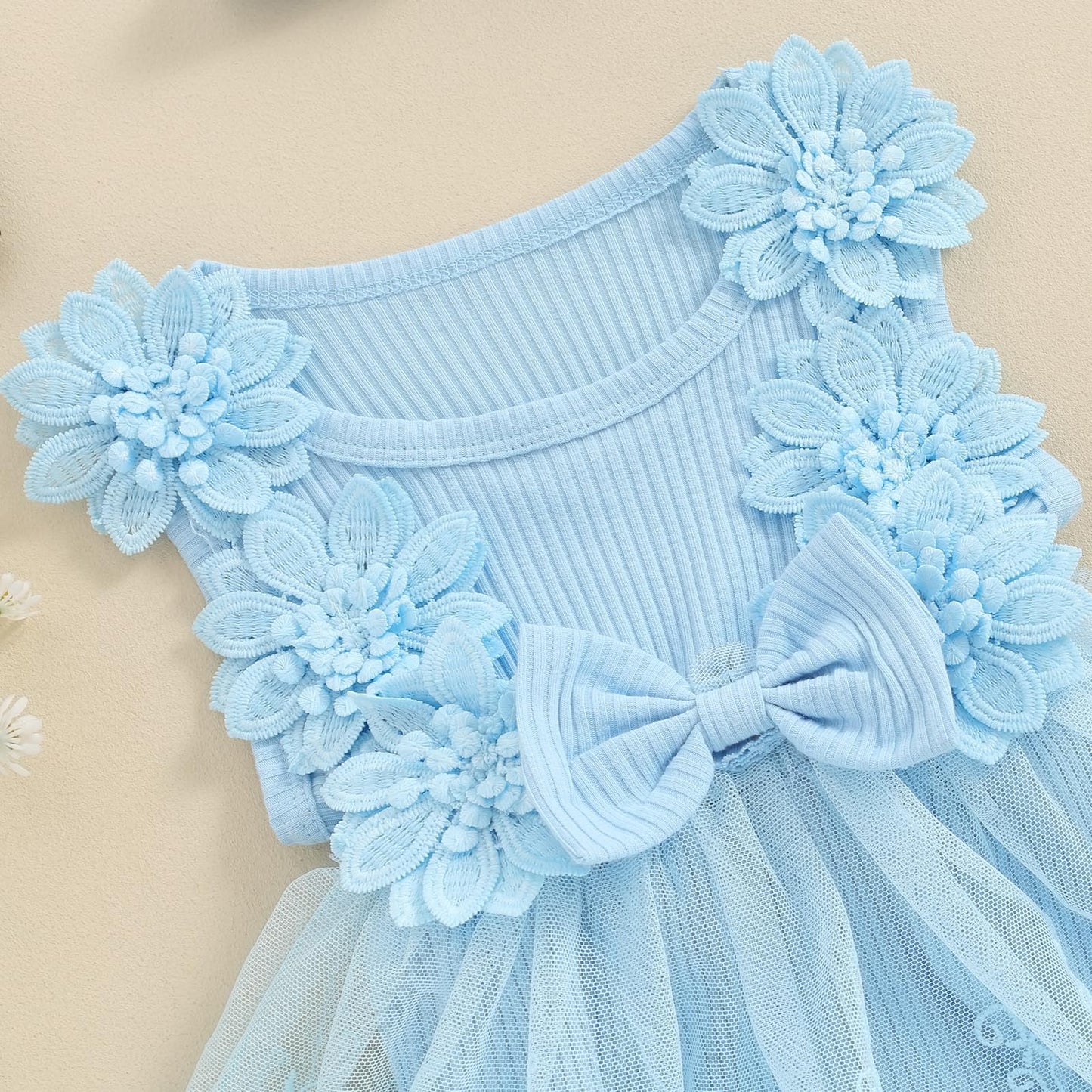 MERSARIPHY Newborn Baby Girl Boho Outfits Infant Lace Tulle Ruffle Bubble Romper Dress Jumpsuit Bodysuit Photoshoot Clothes