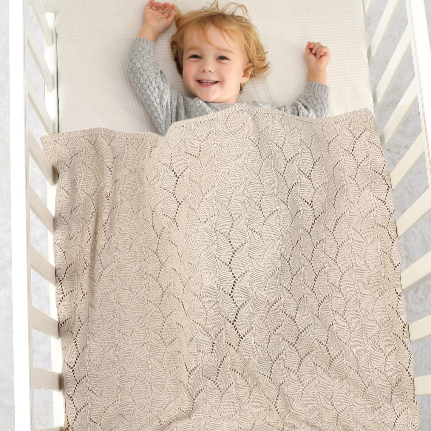mimixiong 100% Pure Cotton Baby Blanket Extra Soft Cellular Neutral Swaddle Receiving Crib Blanket for Newborn Baby Boy Girl Size 30 x 40 inches (Pink)