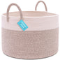 OrganiHaus Large Blanket Basket for Living Room 20x13, Rainbow Rope Basket for Classroom Organization, Toy Storage Basket, Woven Kids Laundry Basket, Baby Toy Box, Cute Storage Basket, Nursery Hamper