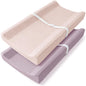 Bearmoss Changing Pad Cover, 2 Pack Muslin [100% Cotton] Diaper Changing Table Covers, 32'' x 16'' Soft Breathable Changing Pad Sheets for Unisex Baby Girls and Boys with Strap Holes (Bluemoon)
