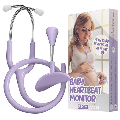 Skywin Fetoscope for Baby Heartbeat Detection - 24 Weeks of Pregnancy Baby Heartbeat Monitor at Home with The Pregnancy Stethoscope and Fetal Monitor Heartbeat (Purple)