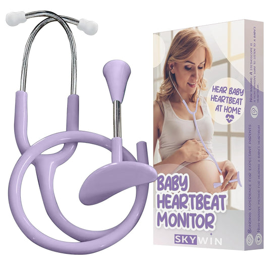 Skywin Fetoscope for Baby Heartbeat Detection - 24 Weeks of Pregnancy Baby Heartbeat Monitor at Home with The Pregnancy Stethoscope and Fetal Monitor Heartbeat (Purple)