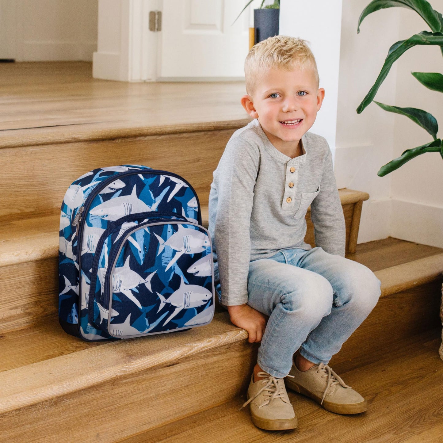 Wildkin 12-inch Kids Backpack – Padded, Adjustable, Ideal for Daycare & Travel - Trains, Planes, and Trucks