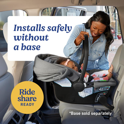 Graco Gomax Infant Car Seat, Orchid Haze, Lightweight, Reclining Rear Facing Car Seat Installs Without a Base