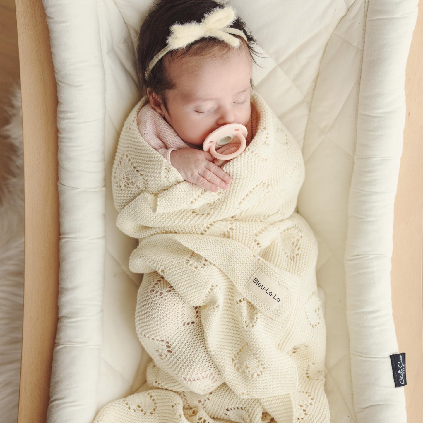 Swaddling Blanket for Girls - 100% Luxury Cotton Knit Heart Baby Blanket - Soft Warm Cozy Swaddle Receiving Stroller Crib Receiving Blanket for Newborns Infants & Toddlers (Pink, 0-2 Years)