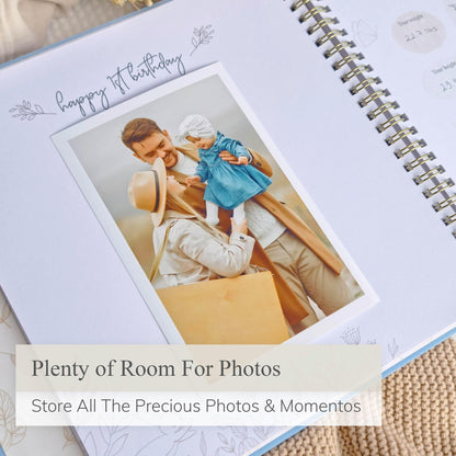 Baby Book Keepsake Boy or Girl Timeless Baby Memory Book First 5 Years for Baby Shower Gender Neutral Baby Scrapbook New Mom Gift Baby Journal from Birth to Age 5 Milestone Book Sage Green