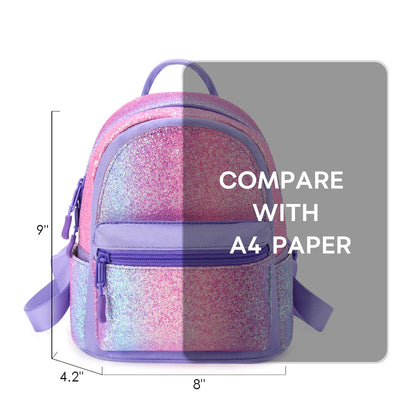 mibasies Mini Backpack for Girls Kids Rainbow Purse Dance Bag for Girls Gifts age 2 3 4 5 6 7 8 yrs
