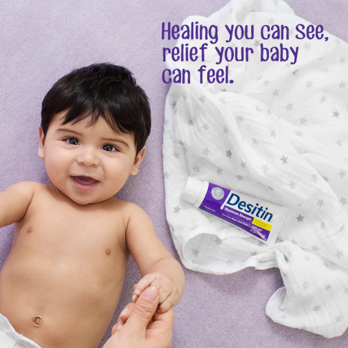 Desitin Maximum Strength Baby Diaper Rash Cream, 40% Zinc Oxide for Treatment, Relief & Prevention, Hypoallergenic, Phthalate- & Paraben-Free Paste, Protects Skin for 12 Hours, 4.8 oz