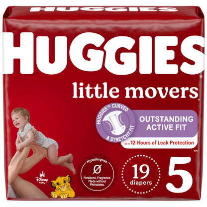 Huggies Size 6 Diapers, Little Movers Baby Diapers, Size 6 (35+ lbs), 108 Count, Packaging May Vary