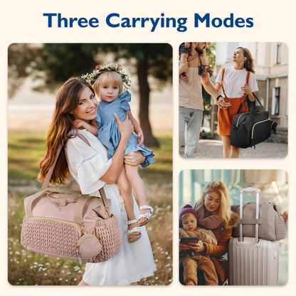 mommore Diaper Bag Tote, Large Capacity Travel Diaper bags, Hospital Bag for Labor Delivery, Baby Bag with Pacifier Case