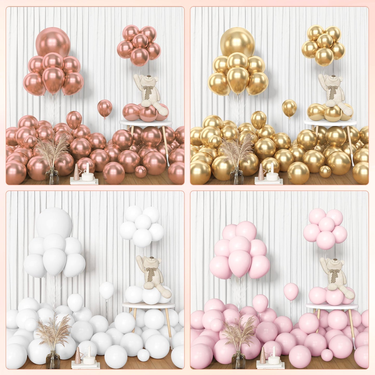 Amandir 153pcs Sage Green Balloon Garland Arch Kit, Different Sizes 18 12 10 5 inch Green Blush Gold Latex Metallic Confetti Gold Balloons for Birthday Baby Shower Wedding Safari Forest Decorations