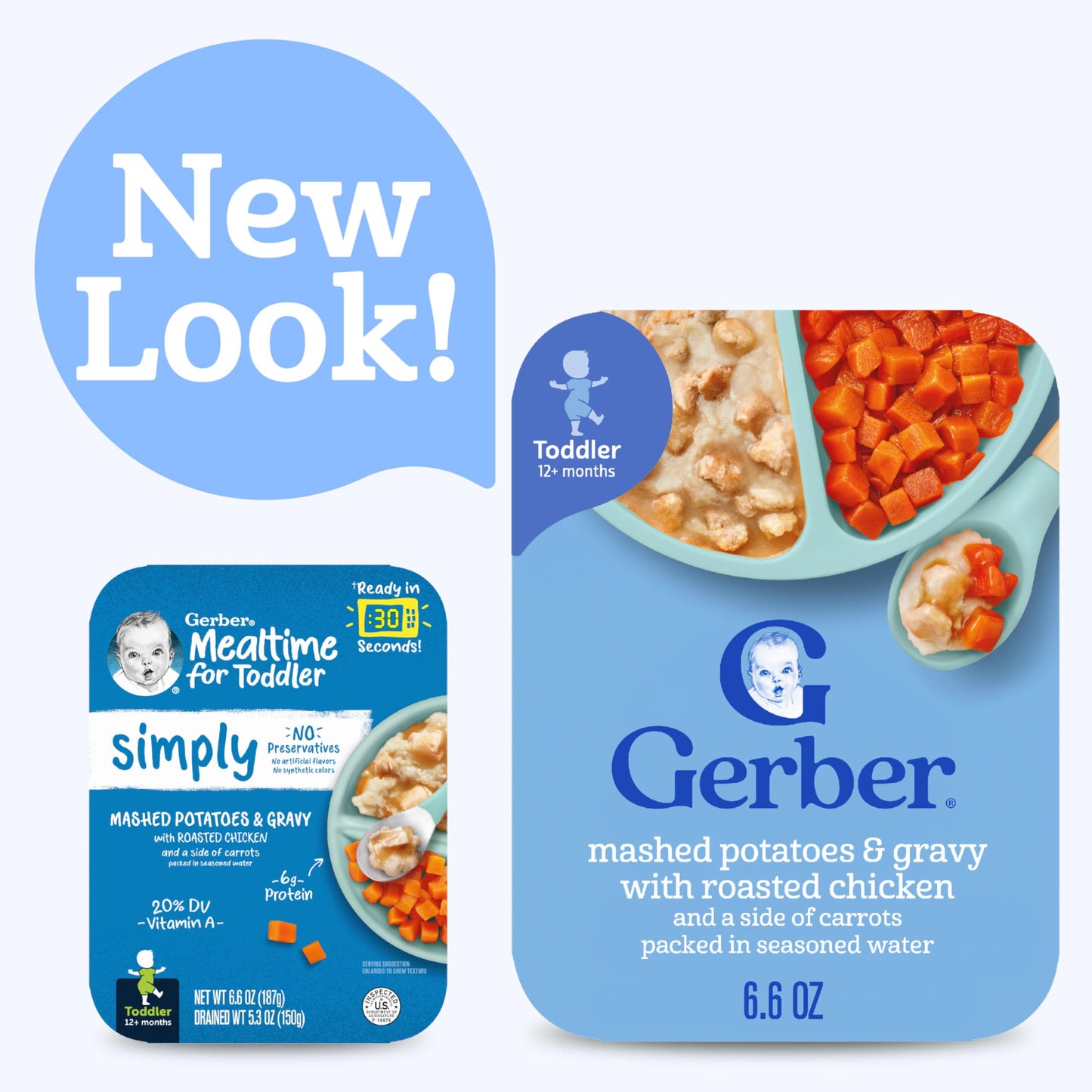 Gerber Meal Time for Toddlers Mashed Potatoes and Gravy with Roasted Chicken With Carrots, 6.6 Oz