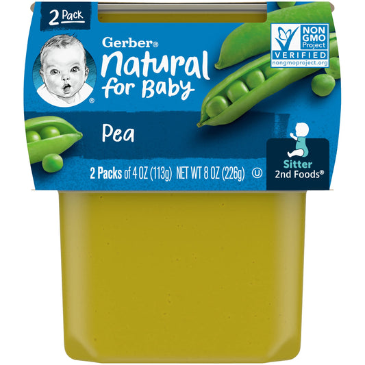 Gerber Baby Food Pea, 4 Oz, 2 Ct Tubs