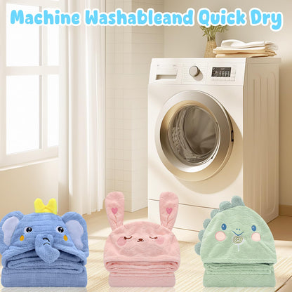 2 Pack Hooded Baby Towels-26 X55 Ultra Soft Baby Bath Towels,Newborn Baby Essentials,Premium Absorbentand Hypoallergenic Towels for Toddler Baby Boy and Girl 0-6 Years(Elephant+Rabbit)