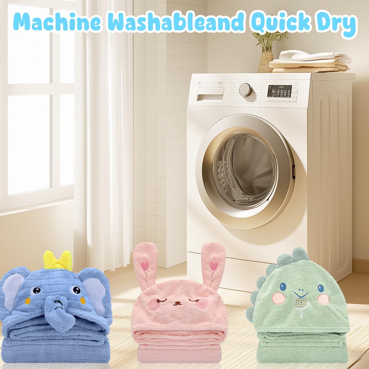 2 Pack Hooded Baby Towels-26 X55 Ultra Soft Baby Bath Towels,Newborn Baby Essentials,Premium Absorbentand Hypoallergenic Towels for Toddler Baby Boy and Girl 0-6 Years(Elephant+Rabbit)