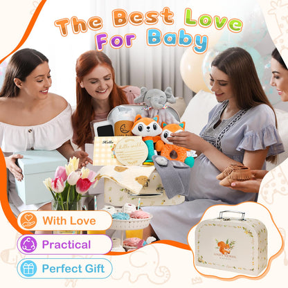 Baby Boy Gifts for Baby Shower, 10Pcs Newborn Baby Shower Boy Gift, Premium & Exquisite Welcome Baby Gift Basket Set Baby Boy Shower Gifts, Baby Boy Gift Basket Set & Baby Boy Gifts Set