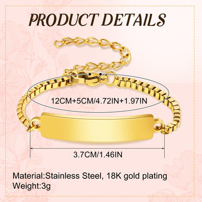 Personalized Baby Name Bracelet, 18K Gold Plated Customized Bracelets Id Protection Bracelet New Born Birthday Gift for Toddler Girls Boys