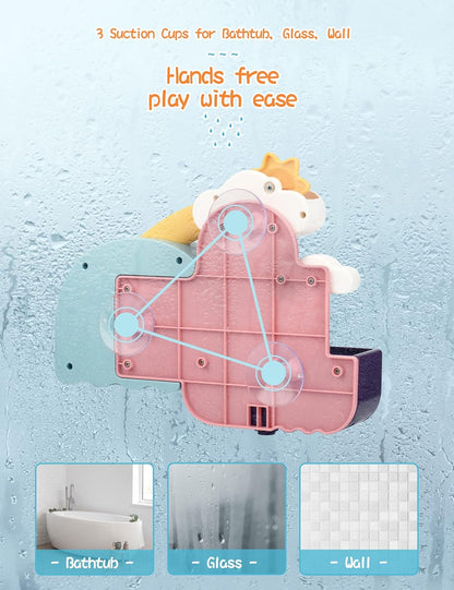 Baby Bath Toys, Fun Simple Physics Educational Bathtub Water Toy, Bath Time Fun Splash Toys for 1, 2, 3+ Year Old Boys Girls Toddlers, Safe Colorful Skin Friendly Waterwheel Bathing Toy