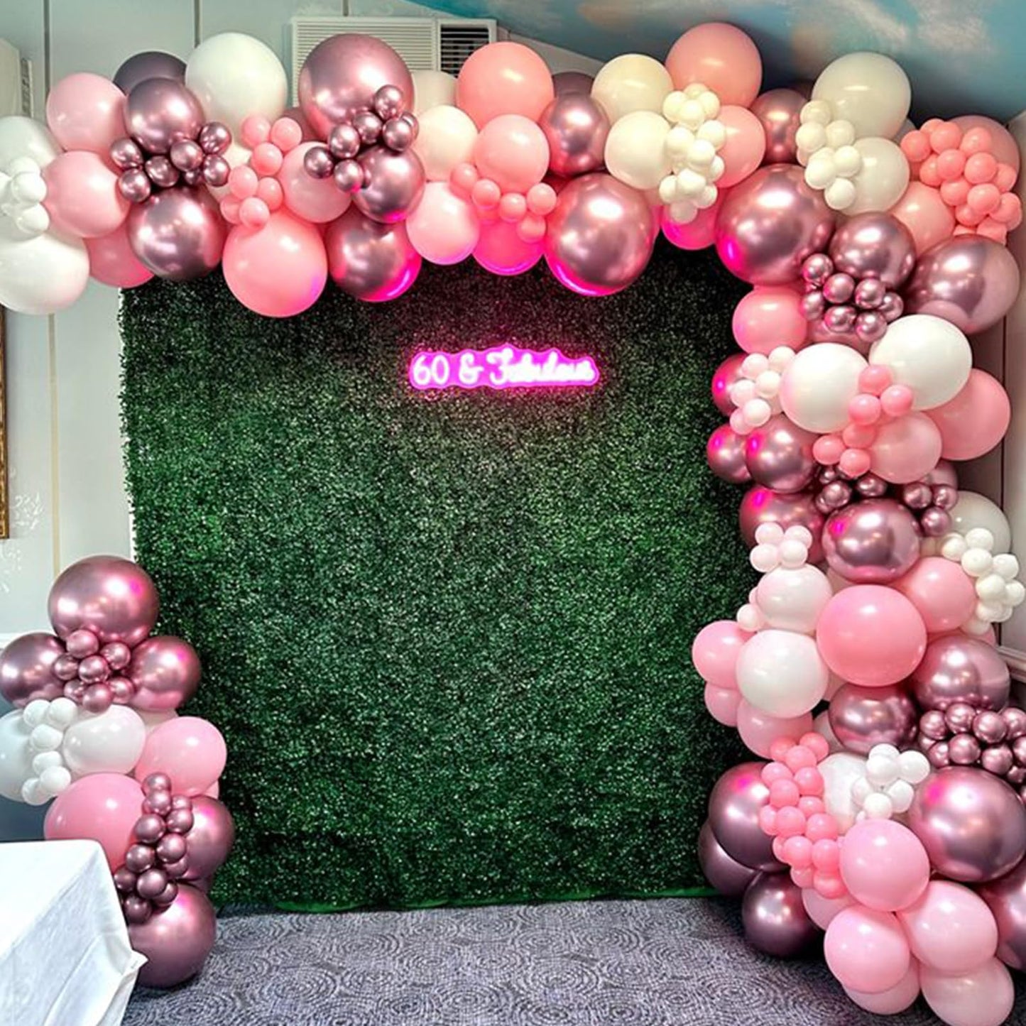 Pink White Balloon Arch Kit, Double Stuffed Pastel Pink Ivory White Balloon Garland, Baby Pink Cream White Balloons with 3pcs 18Inch Clear Balloons for Girls Birthday Baby Shower Party Decorations