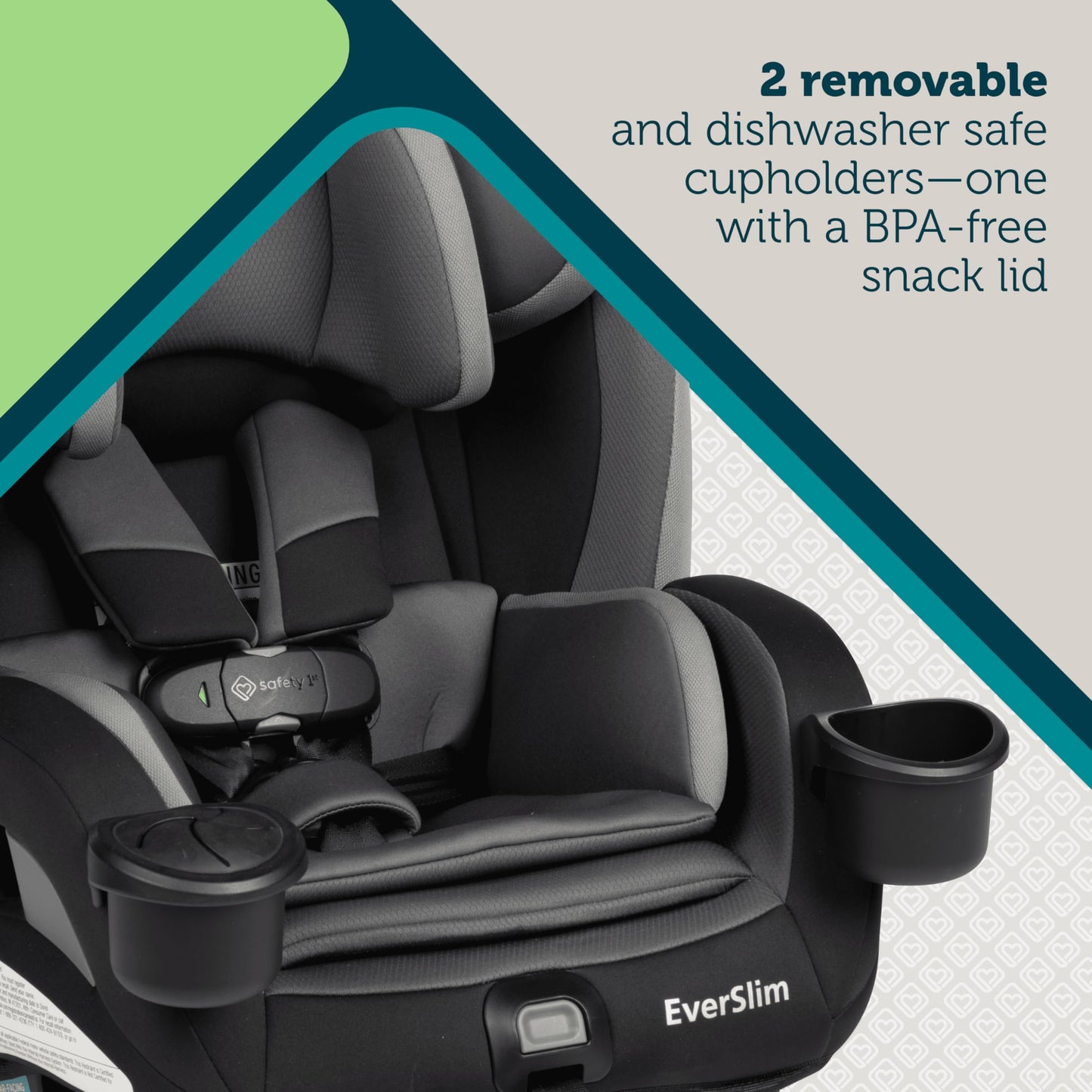 Safety 1st Everslim DLX Slim Convertible Car Seat– A 4-in-1 Convertible Child Safety Car Seats; Baby Car Seats for 5-100 lbs, Dunes Edge