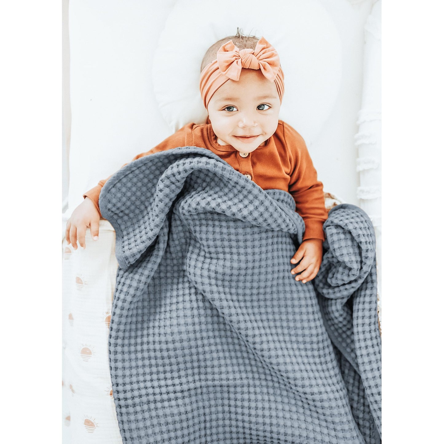 Konssy Waffle Baby Blanket - Soft & Cozy Nursery Swaddle Blanket, Lightweight Toddler Throw for Boys & Girls, Ideal for Wrapping (Oat)