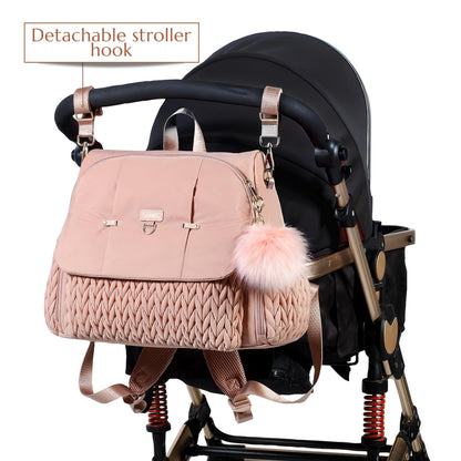Allie Backpack Stylish Diaper Bag,Travel Baby Bag with Insulated Pockets,Changing Pad, Stroller Clips, Shoulder Strap (Black)