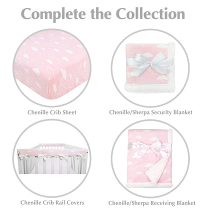 American Baby Company Heavenly Soft Chenille Sherpa Receiving Blanket, 3D Pink, 30" x 35", Warm and Cozy for Boys and Girls, Ideal for Baby Carrier, Stroller, and Travel