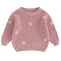 Mubineo Baby Girl Winter Clothes Cute Flower Sweater Crewneck Pullover Long Sleeve Knit Newborn Infant Sweaters