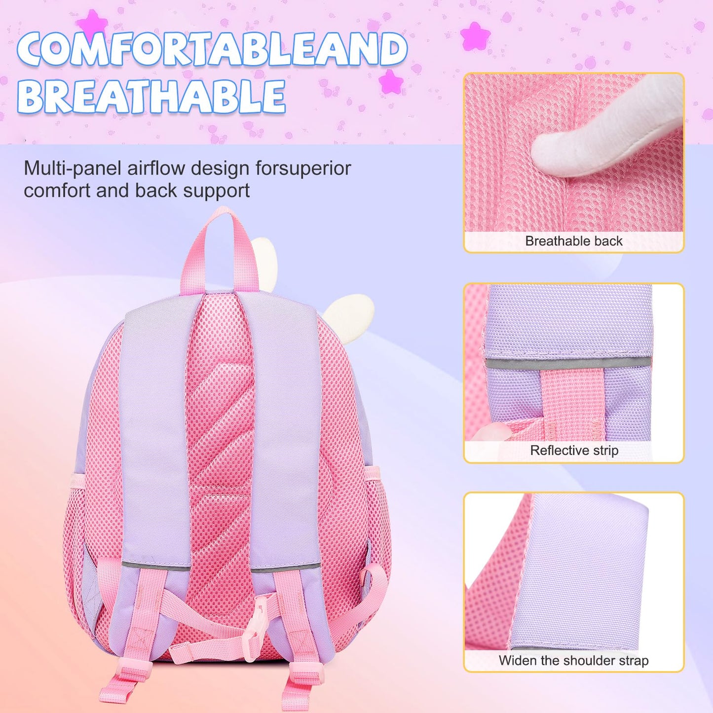 Toddler Backpack for 1-3 Year Old Girls & Boys Waterproof 3D Animal Cartoon Rabbit Design Kids Travel Backpack Lightweight Preschool Daycare Bag with Adjustable Straps(Little White Rabbit)