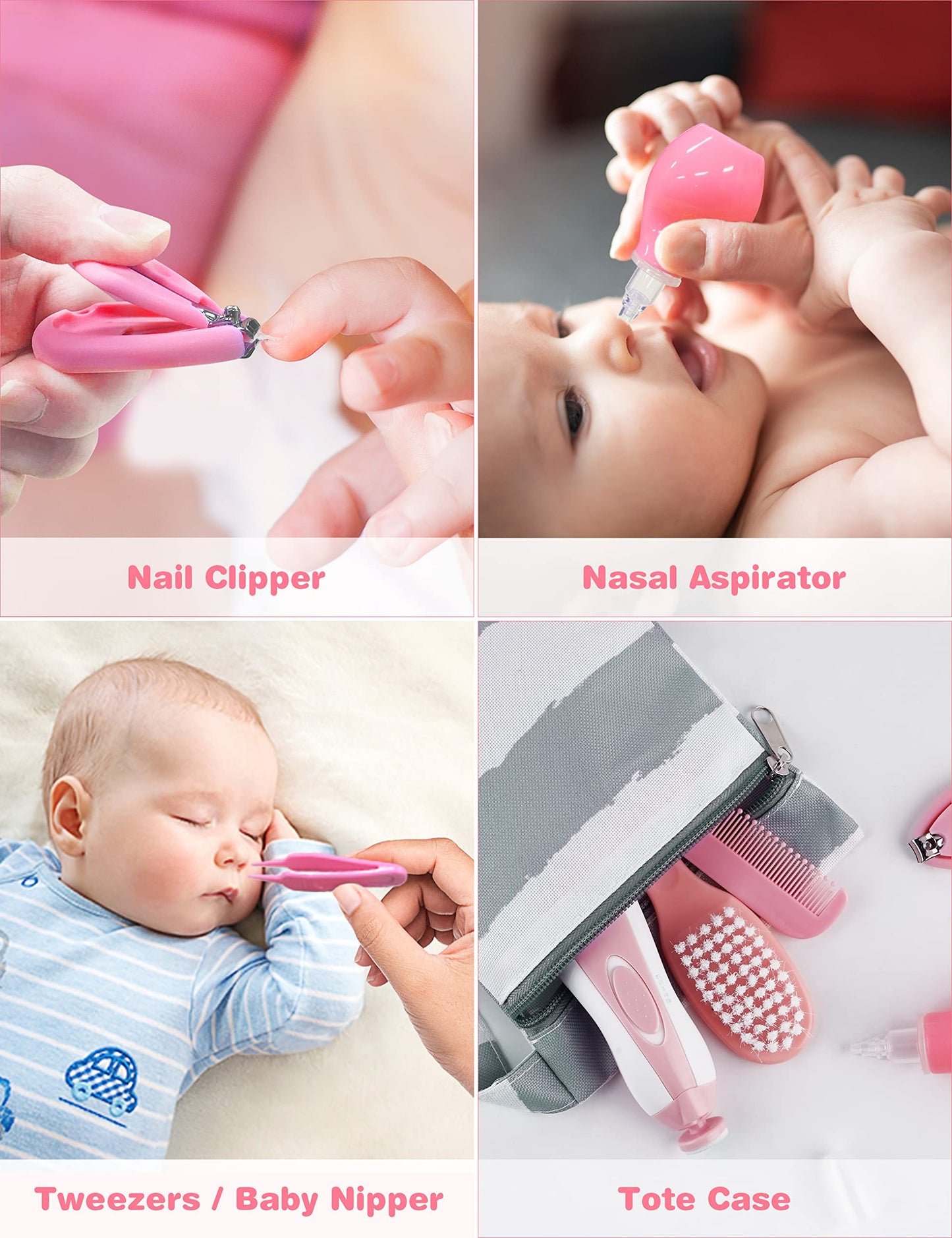 OTTOLIVES Baby Healthcare and Grooming Kit, 24 in 1 Baby Electric Nail Trimmer Set Newborn Nursery Health Care Set for Newborn Infant Toddlers Baby Boys Girls Kids (0-3 Years+) (Green)