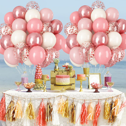 Dusty Blue Balloon Set, 60Pcs 12 Inch Slate Baby Blue White Sand Latex Balloon with Metallic Confetti Champagne Gold Helium Balloons for Birthday Party Baby Bridal Shower Boho Decortaions Supplies