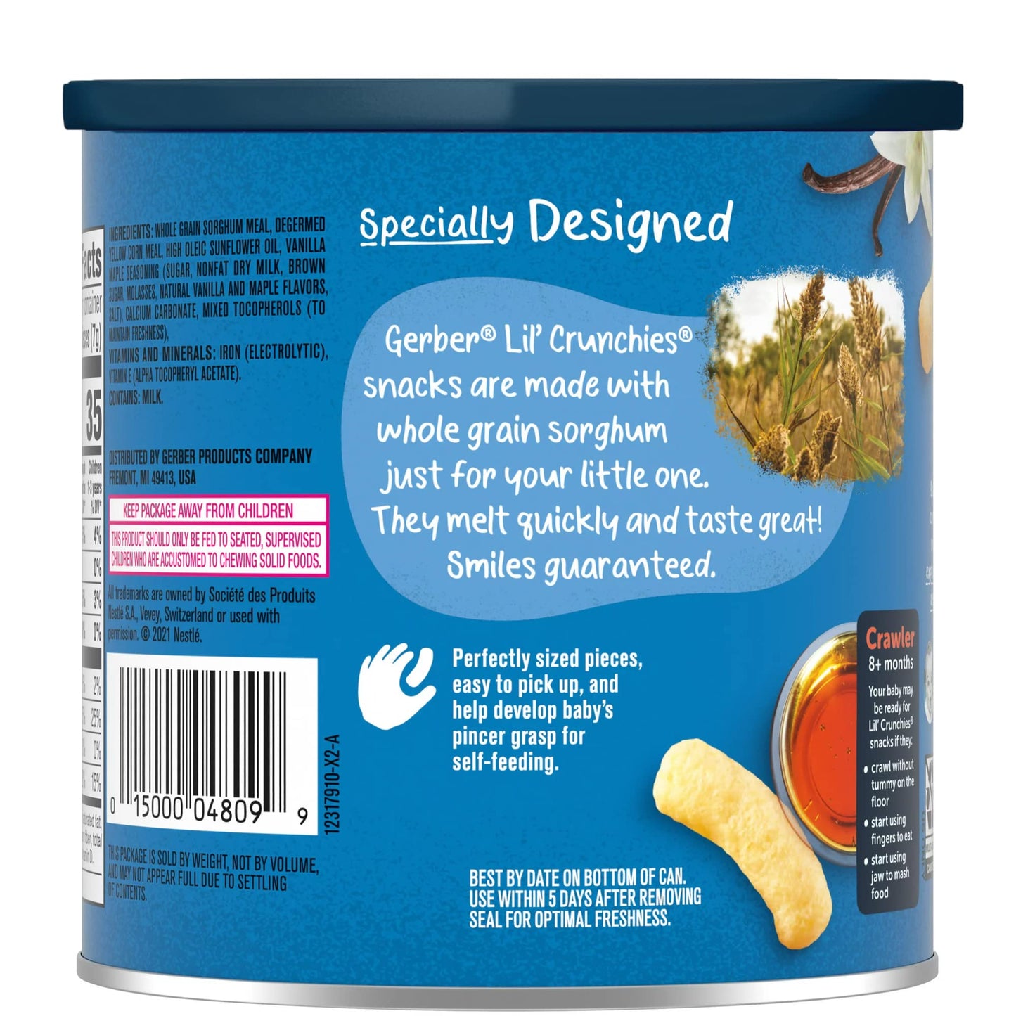 Gerber Lil' Crunchies, Cheddar and Veggie Dip, 1.48 Ounce, 4 Count
