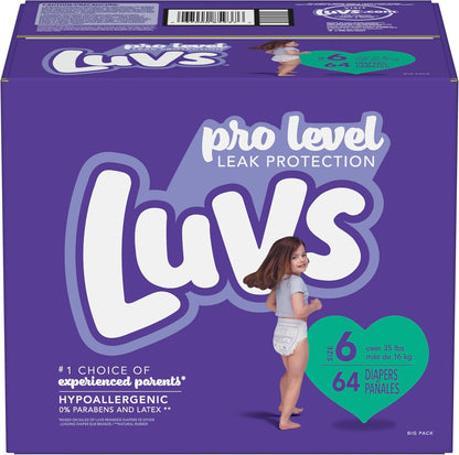 Luvs Size 3 Baby Diapers, Platinum Protection Bluey Diapers for Day & Night, Size 3, 104 Count (Packaging May Vary)