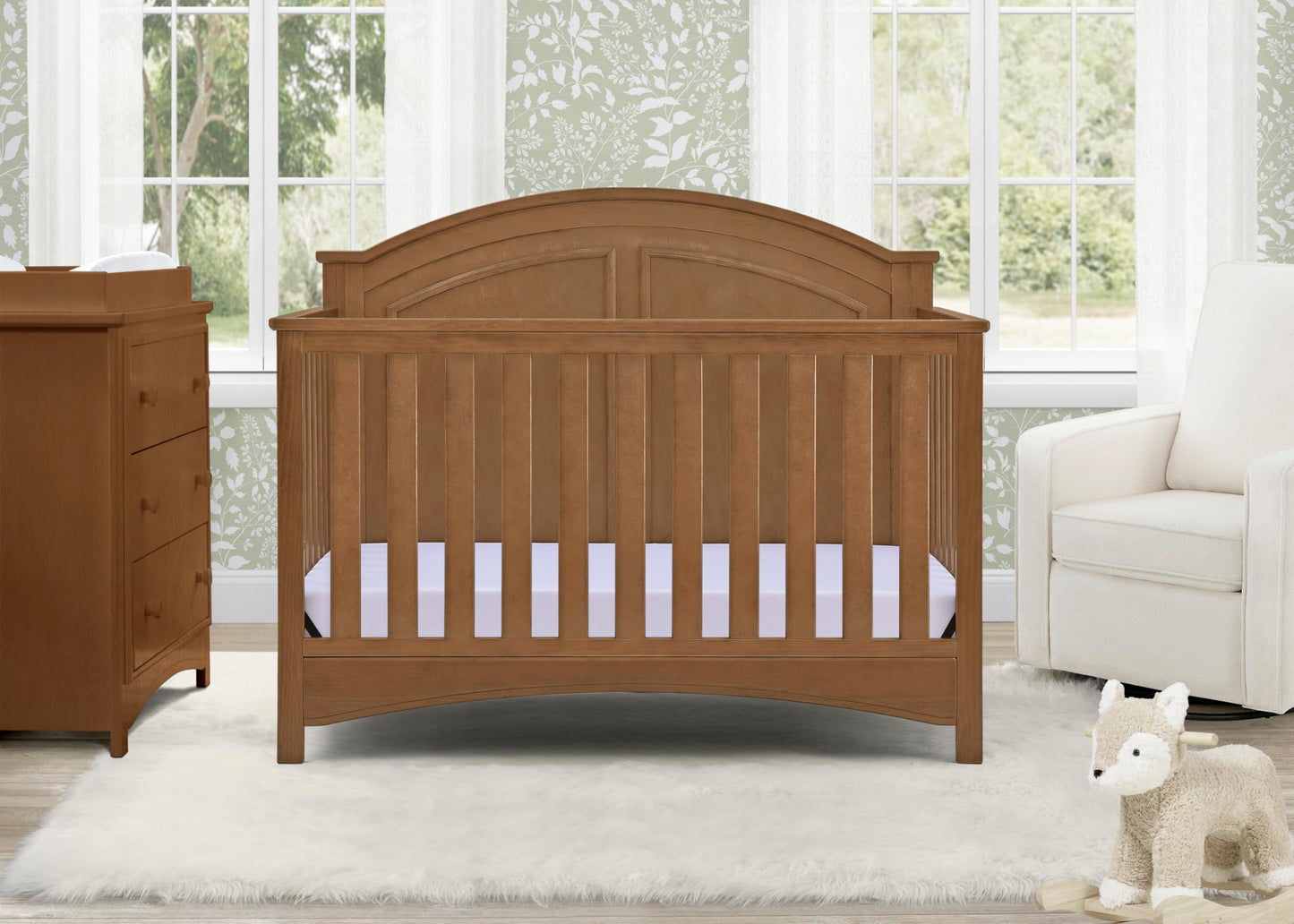 Delta Children Perry 6-in-1 Convertible Crib - Greenguard Gold Certified, Bianca White