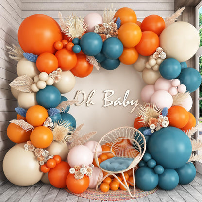 Sage Green Balloons Arch Double Stuffed, Olive Dusty Green Brown Beige Neutral Balloon Garland Kit, White Sand Apricot Tan Latex Balloon for Baby Shower Birthday Jungle Safari Party Decoration