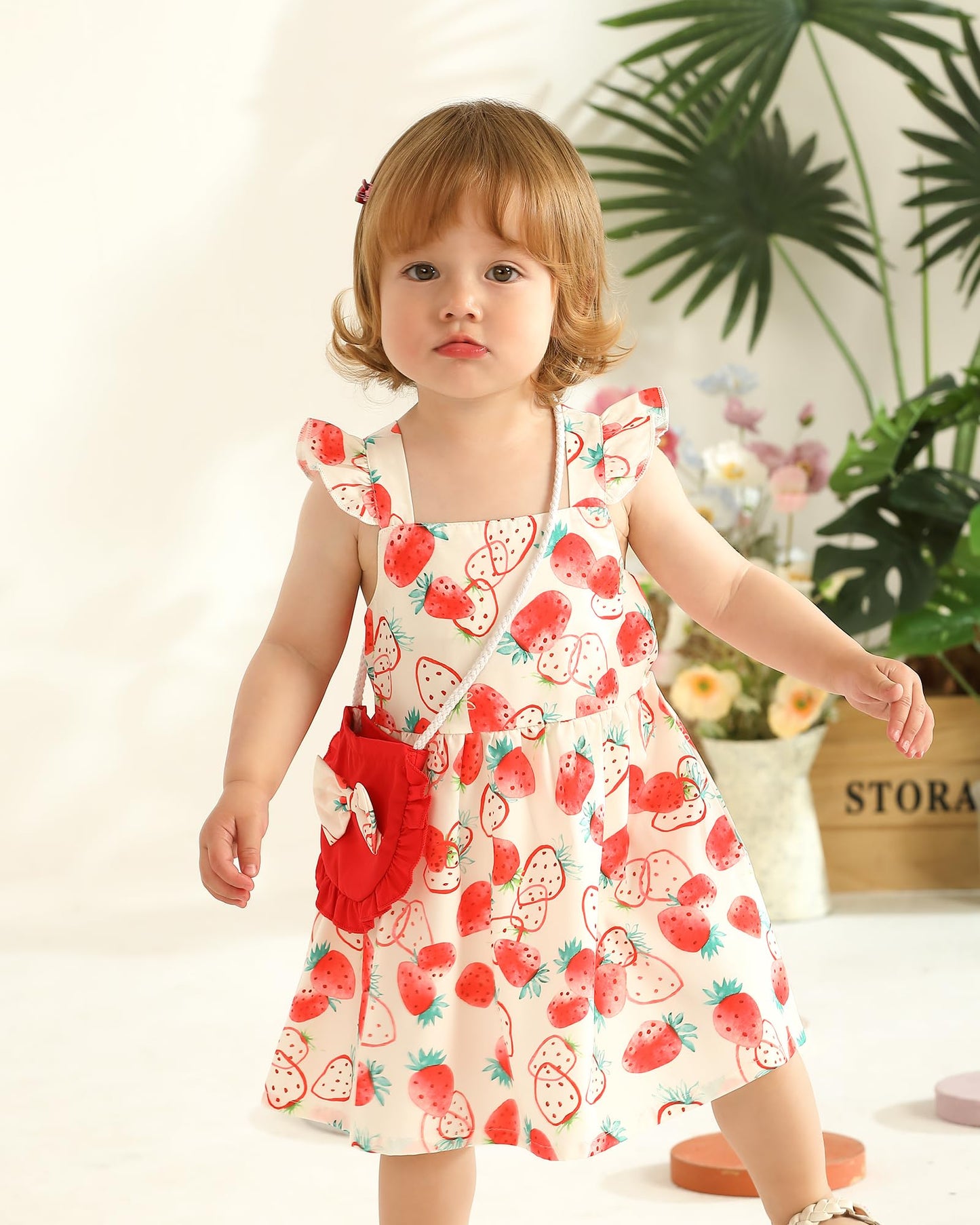 Mioglrie Baby Girl Clothes Newborn Dress Summer Toddler Girls' Clothing Casual Sundress with Cute Bag Infant Outfits