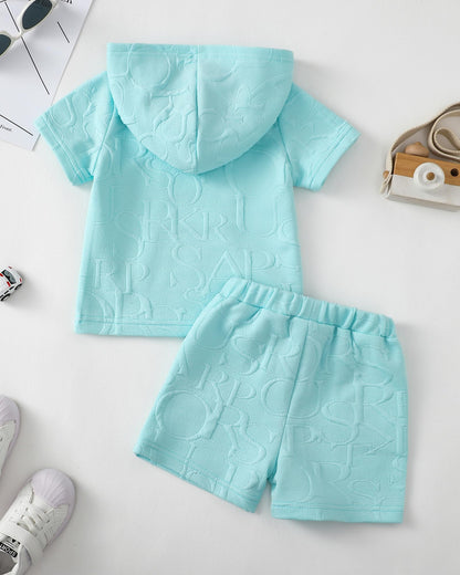 Toddler Baby Boy Clothes Summer Outfits Short Sleeve Hooded T Shirt Tops Casual Shorts Set 2Pcs Little Boy Clothes