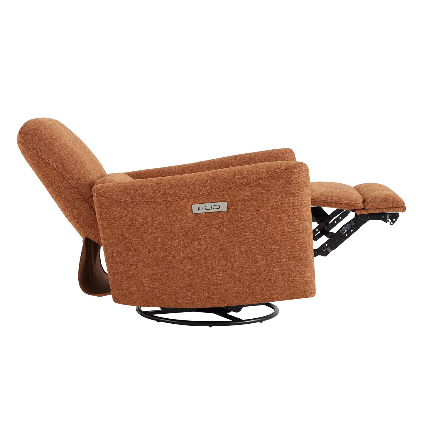 CHITA Power Recliner Chair Swivel Glider, FSC Certified Upholstered Living Room Nursery Reclining Sofa Chair with Lumbar Support, Linen