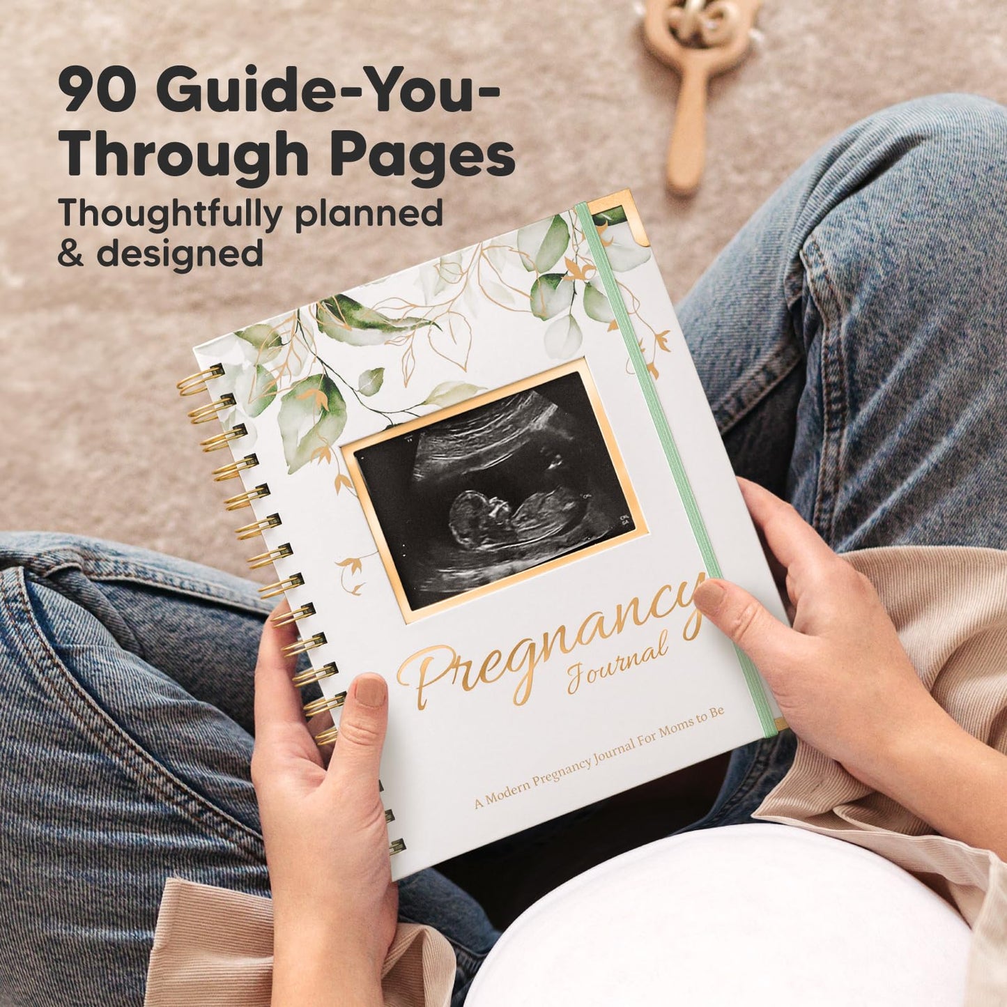 Pregnancy Journal for First Time Moms Gifts - 90 Pages Hardcover Pregnancy Memory Book, Beautiful & Cute Baby Book Keepsake, Ultrasound Baby Scrapbook, First Mother's Day Gifts (Alpine)