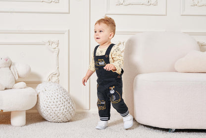 Baby Boy Clothes Set Infant Boy's Long Sleeve Romper+Dinosaur Denim Overalls Toddler Boys Fall Winter Outfits Suit