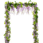 Lvydec Wisteria Artificial Flowers Garland, 4Pcs Total 28.8ft White Artificial Wisteria Vine Silk Hanging Flower for Home Garden Outdoor Ceremony Wedding Arch Floral Decor
