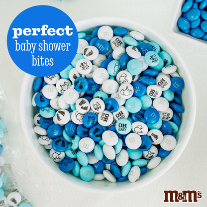 M&M'S World It's A Boy Milk Chocolate Candy 2lb Bag with White and Blue M&M'S for Baby Boy Showers Gender Reveal Parties and Baby Celebration Favors