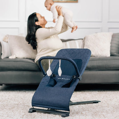 Baby Delight Alpine Deluxe Portable Bouncer, Infant, 0-6 Months, 100% GOTS Certified Cotton Fabrics, Organic Oat