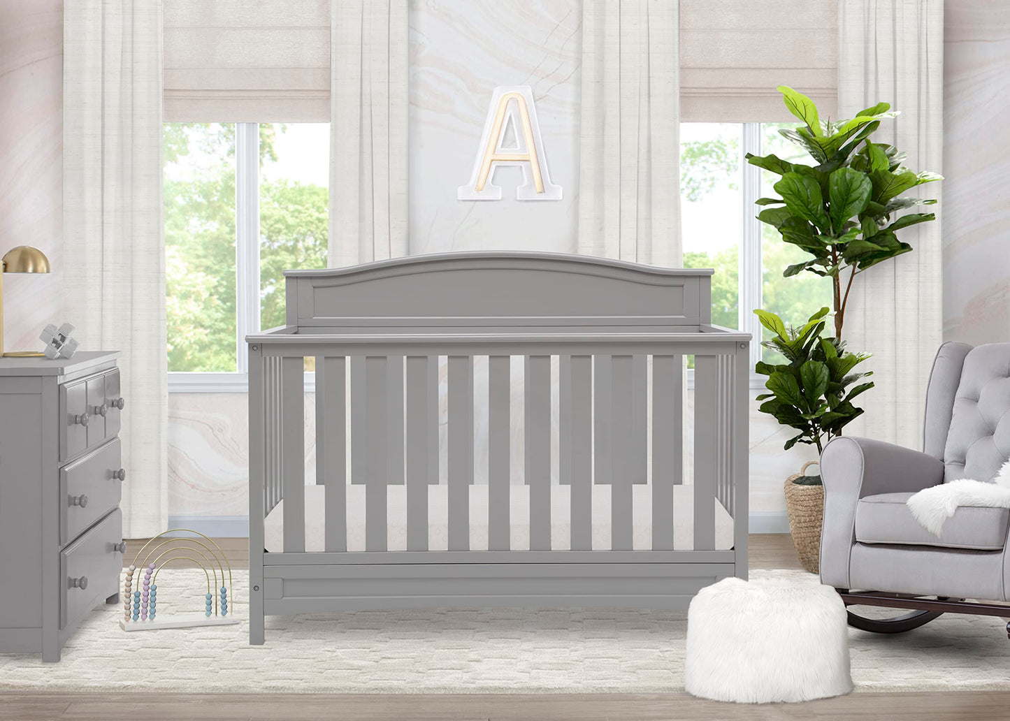 Delta Children Emery 4-in-1 Convertible Baby Crib - Greenguard Gold Certified, White