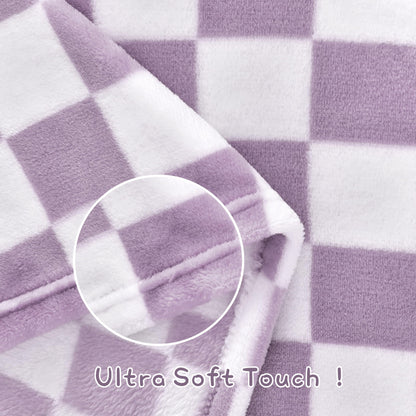 Yurhap Checkered Baby Blanket Fleece Baby Blankets for Boys, Ultra Soft Cozy Fluffy Infant Toddler Newborn Receiving Blankets for Crib Stroller, 30''x40'', Blue