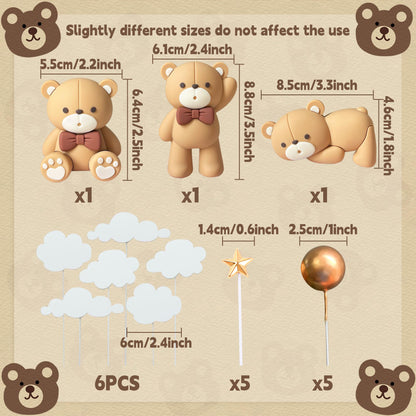 JeVenis Luxury Pink Bear Cake Decoration Baby Bear Baby Shower Cake Topper Bears Train Cake Decoration Baby Shower Birthday Cake Decoration