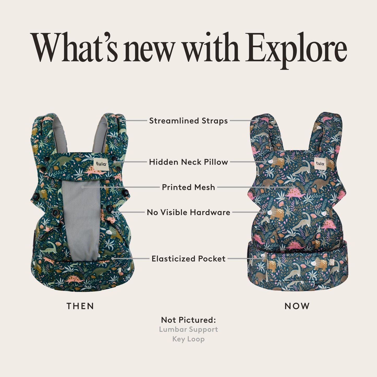 Baby Tula Explore Linen Baby Carrier 7 – 45 lb, Adjustable Newborn to Toddler Carrier, Multiple Ergonomic Positions Front and Back, Breathable and [Natural – Explore + Linen, Ash