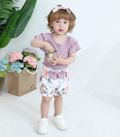 YOUNGER TREE Newborn Infant Baby Girl Clothes Romper Shorts Set Floral Summer Outfits Cute Baby Girl Clothing